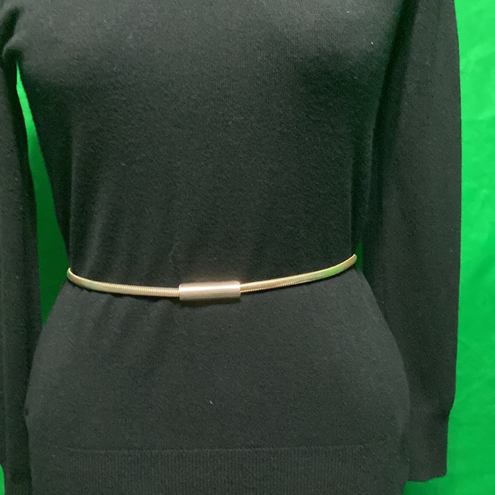 Vintage 80s stretch link belt gold tone